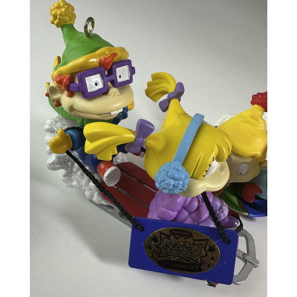 3 Rugrats Christmas Ornaments Tommy Chuckie Angelica Holiday Carlton Cards - Picture 9 of 16